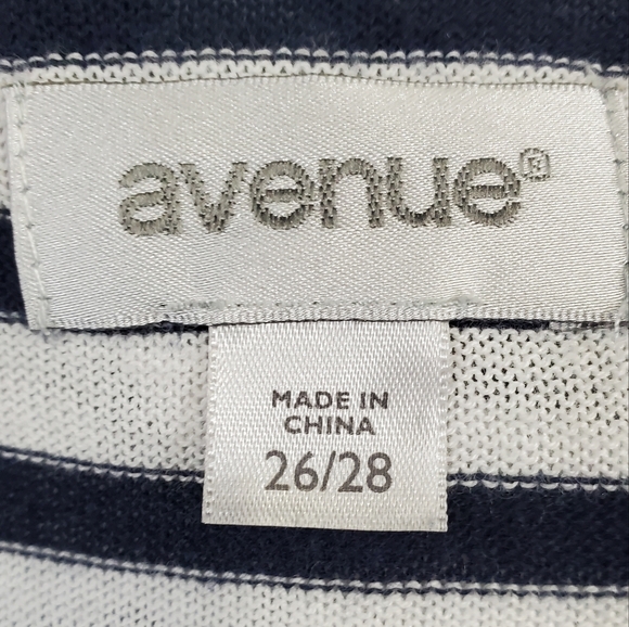 Avenue Open Front Cardigan Sweater Sz 26/28 Blue & White Stripes ~ Pre-Owned - Picture 9 of 11